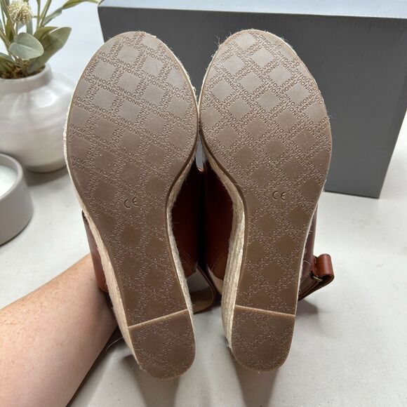 Vionic Tulum Brooke Leather Wedge Espadrille Sandals Cognac Women's US 8 NWB - Picture 10 of 11